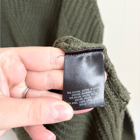 Anthropologie Moth green turtleneck sweater tunic long size M cotton wool - Picture 4 of 4